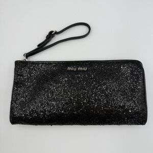 MIU MIU glitter sequin clutch